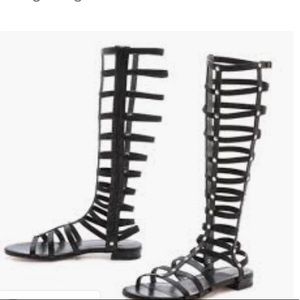 Stuart weitzman black caged sandals
